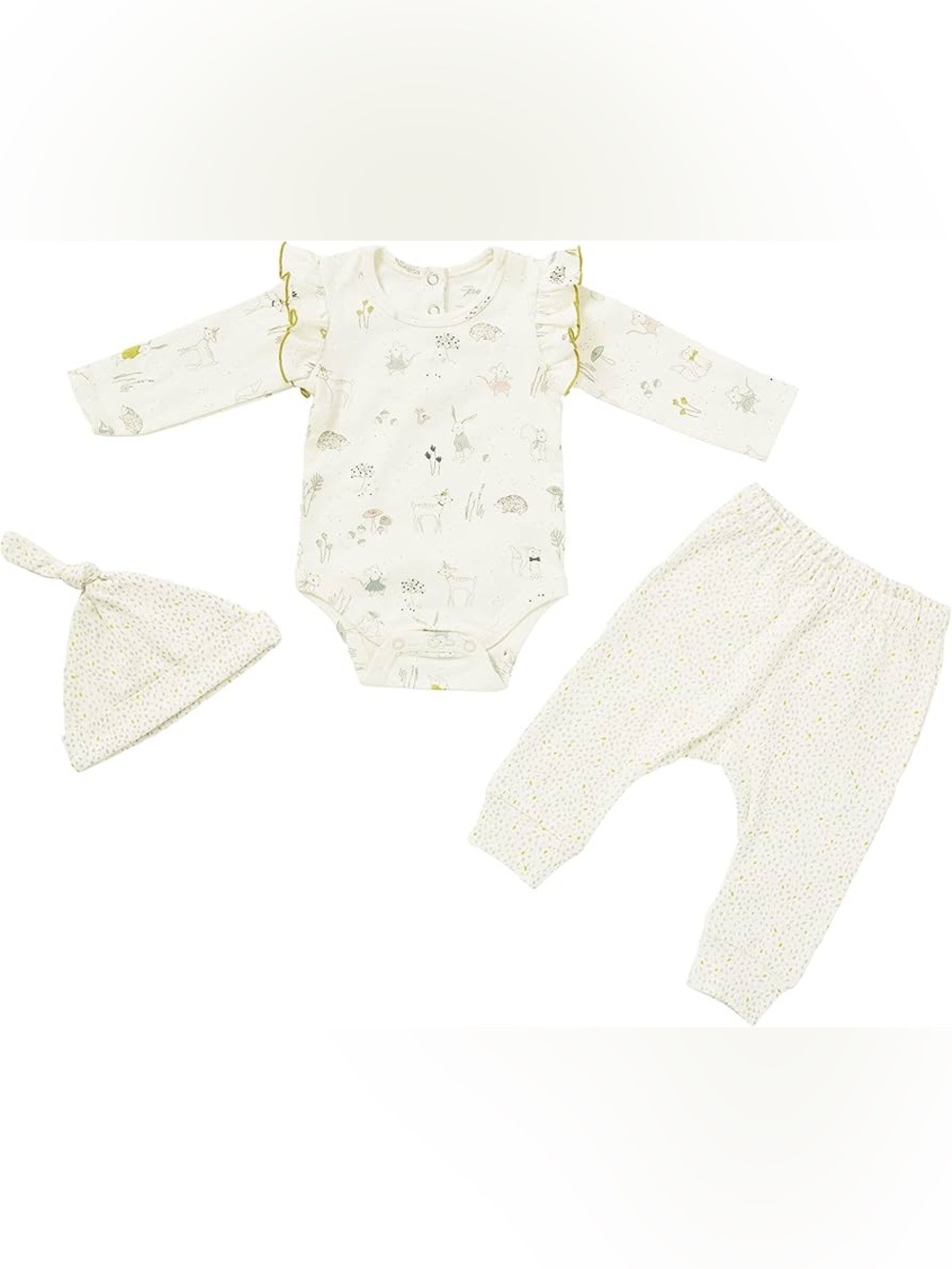 Pehr Magical Forest Long-Sleeve Ruffle Baby Bodysuit and Pants 2-Piece Set